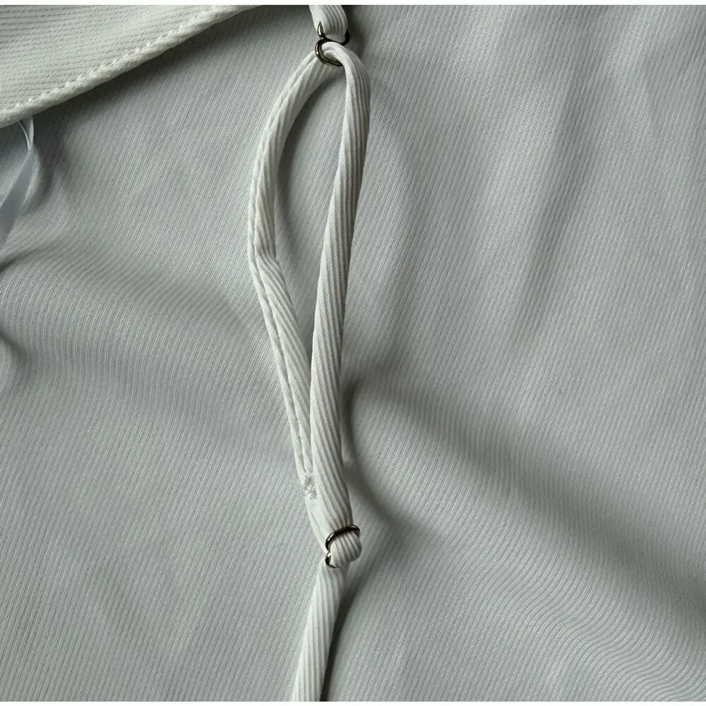 Amanda Uprichard White Halter Open Back Midi Dress Women’s Medium‎ Minimalist